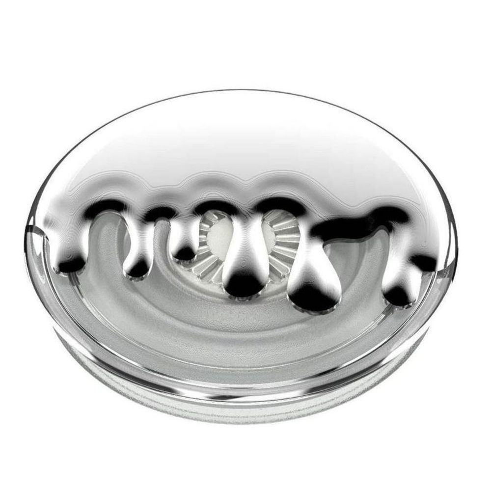 PopSockets Phone Grip with Expanding Kickstand - Chrome Drip Silver - Picture 4 of 6